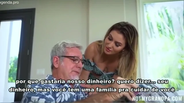 Herdeira safada joga a buceta no avô rico por herança milionária
